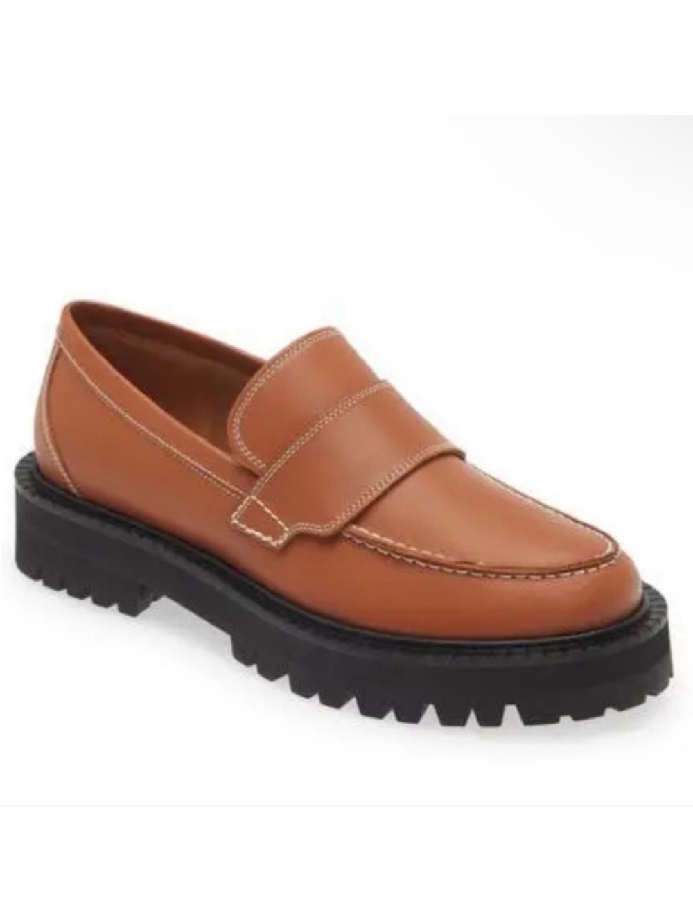 ATP Atelier Arechi Platform Brown Brandy Lug Sole Chunky Italian Leather Loafer